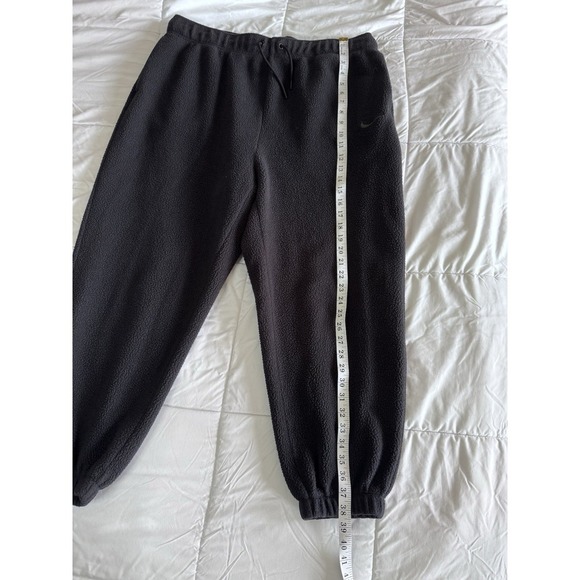 Nike Sherpa Pants 1X Black Joggers Fleece Logo Elastic Waist Soft EUC - Picture 2 of 11